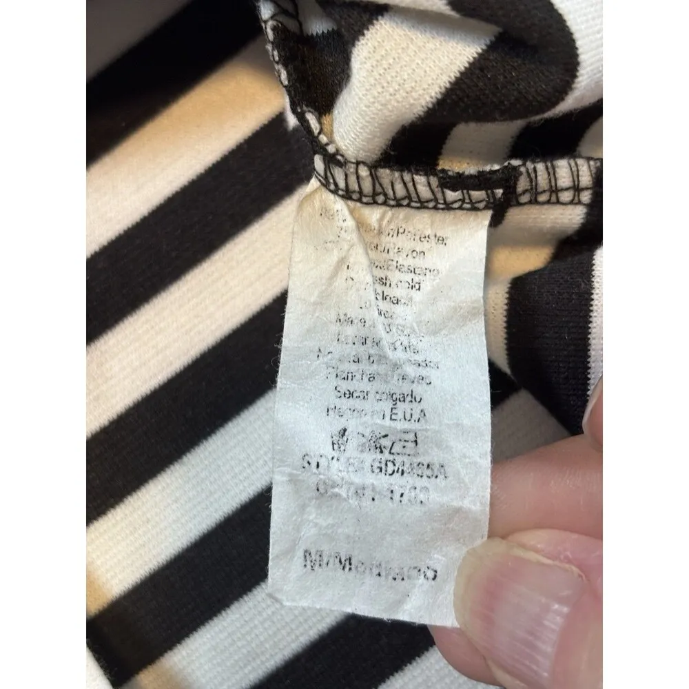 Pitaya Women Strapless Peplum Dress Retro Black & White Stripe size M - Image 8