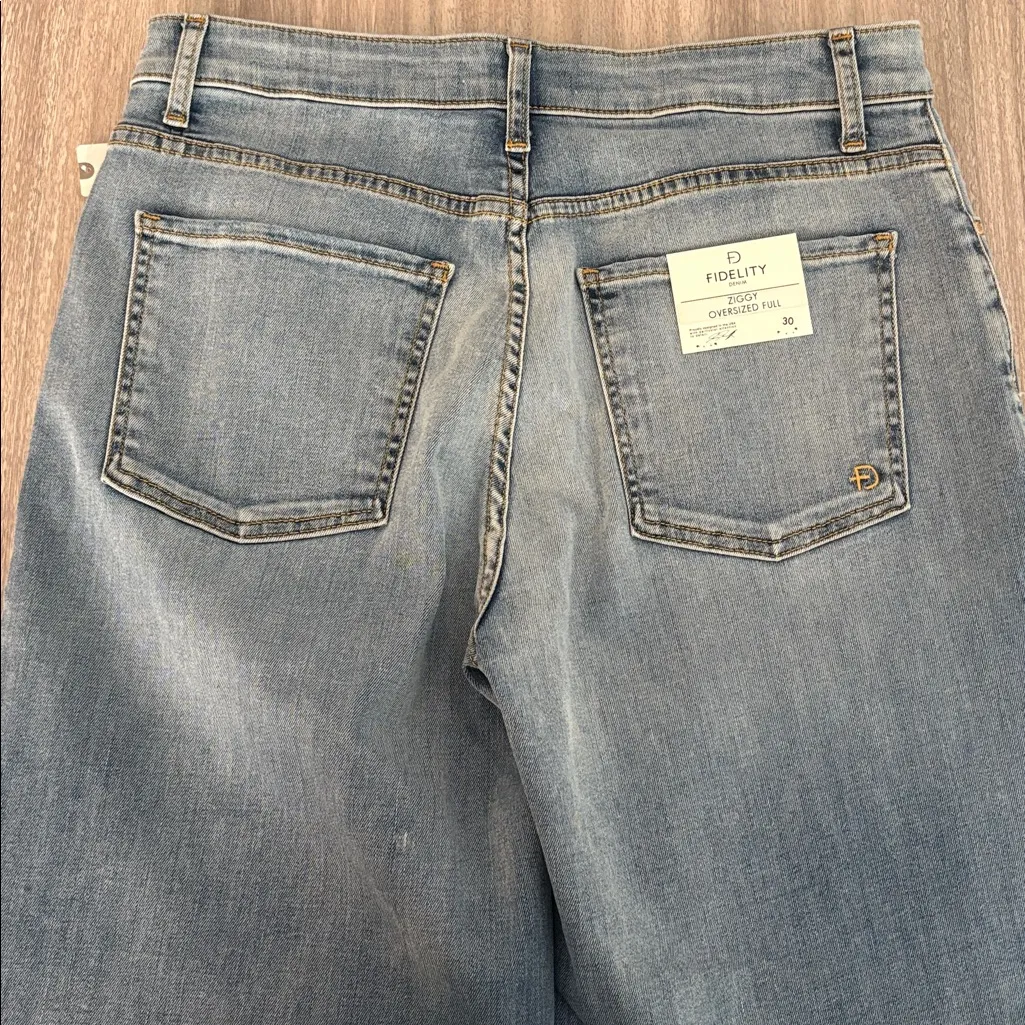 NWT Anthropologie Fidelity Denim Ziggy Oversized Full Wide Leg Jeans Size 30 - Image 4