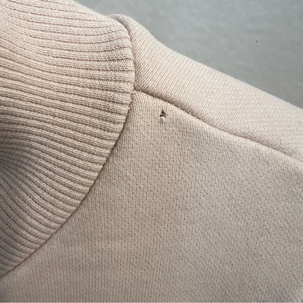 NAP Loungewear Drawstring Cotton Track Sweatshirt in Cream Oversized Size Small - Image 12