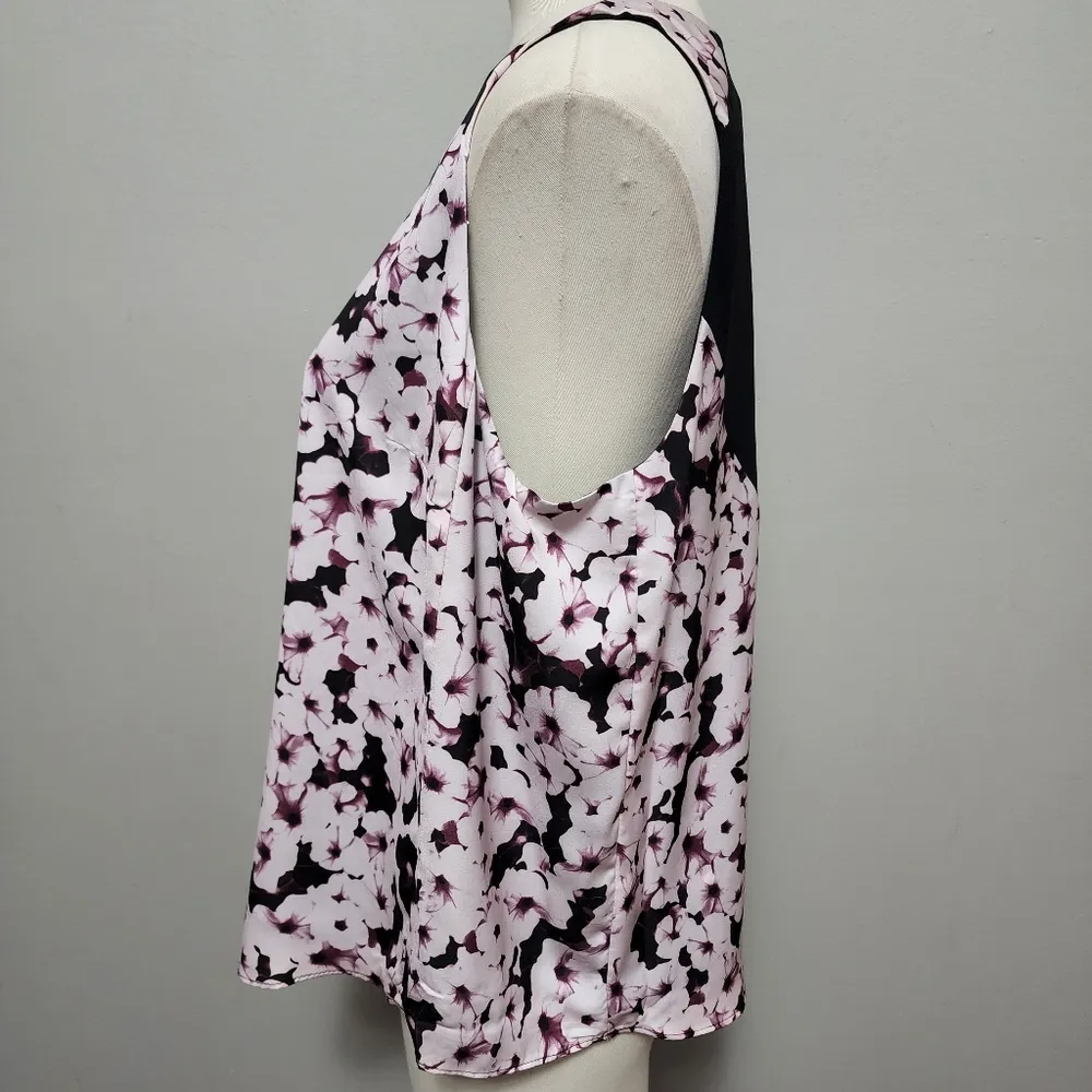 Apt. 9 plum white petunia floral sleeveless blouse size xlp - Image 4
