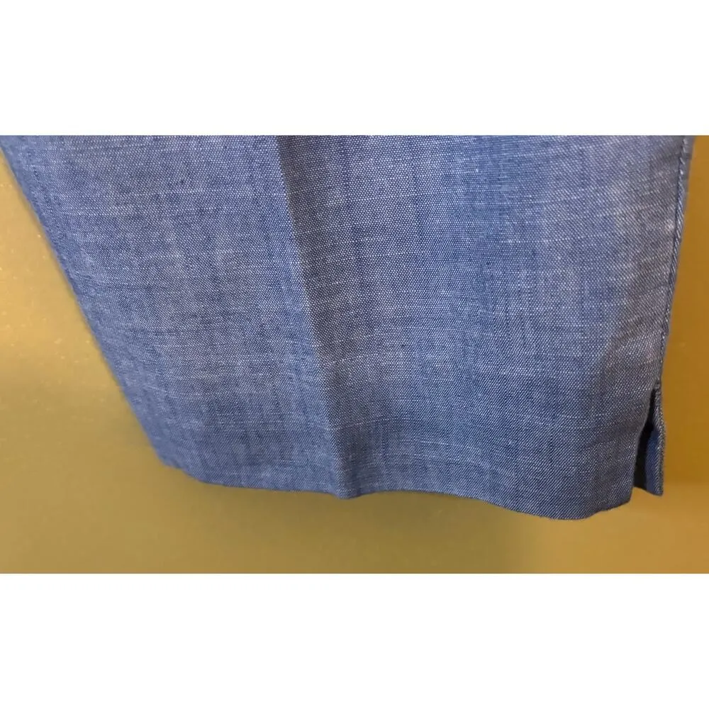 Talbots Blue Cotton Perfect Crop Pants Petite Size 8 - Image 7