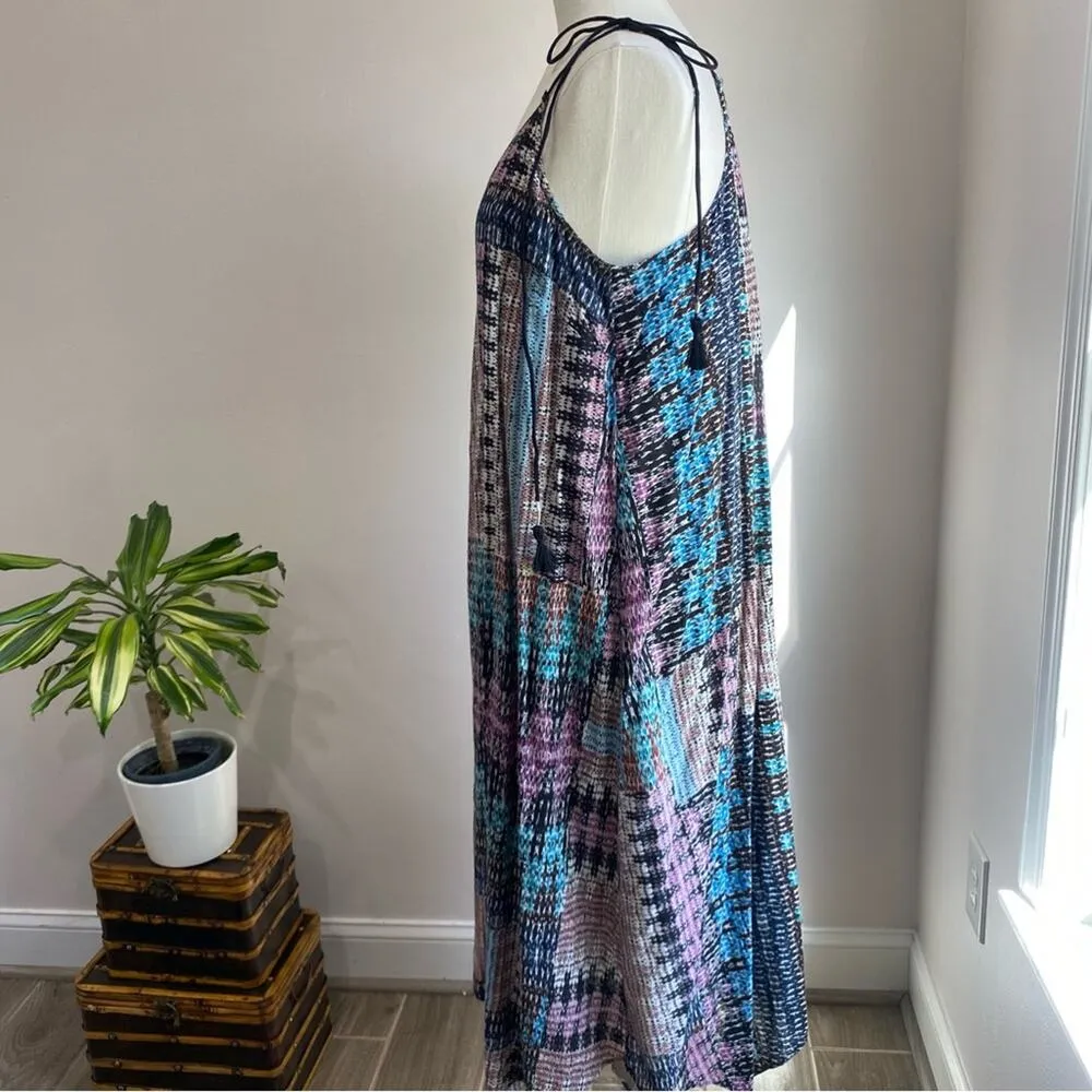 Anthropologie Bohemian Akemi + Kin Riviera Tasseled Midi Dress Sz Large - Image 7