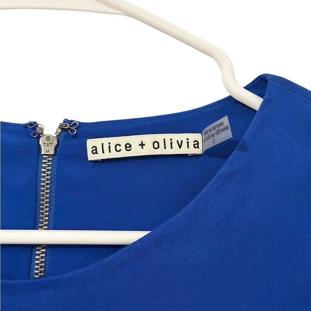 Alice + Olivia Ann Tiered Mini Dress Blue Cobalt 2 - Image 7