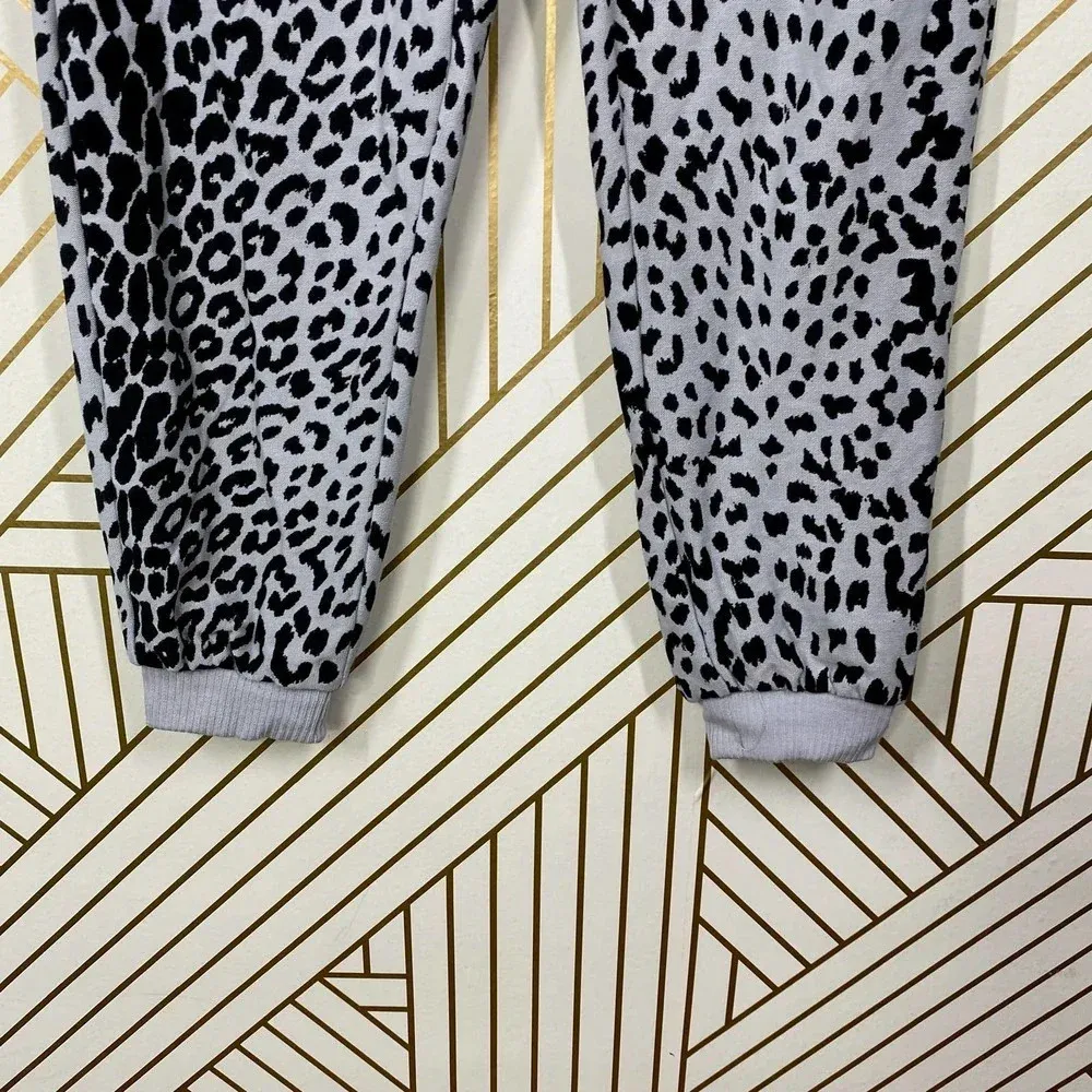 Chaser Animal Print Cozy Knit‎ Sweatpants Gray - Image 5