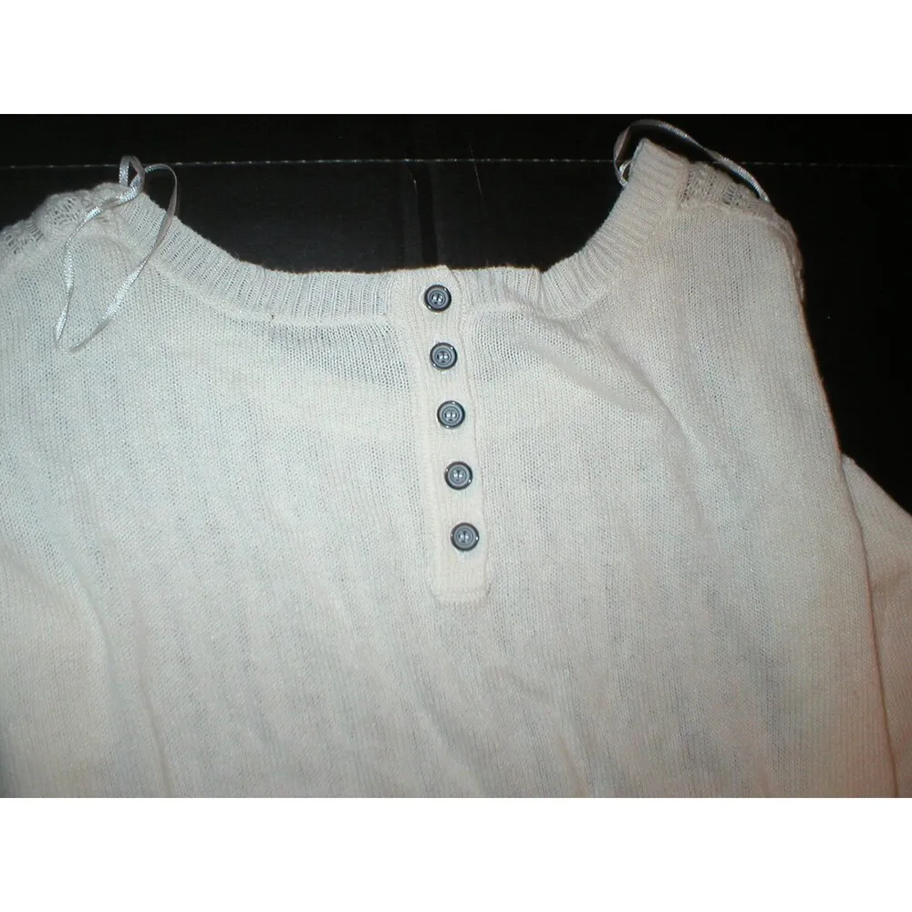 Womens New Womens Open Knit Sweater Dunnes 14 White Linen Viscose St Bernard - Image 5