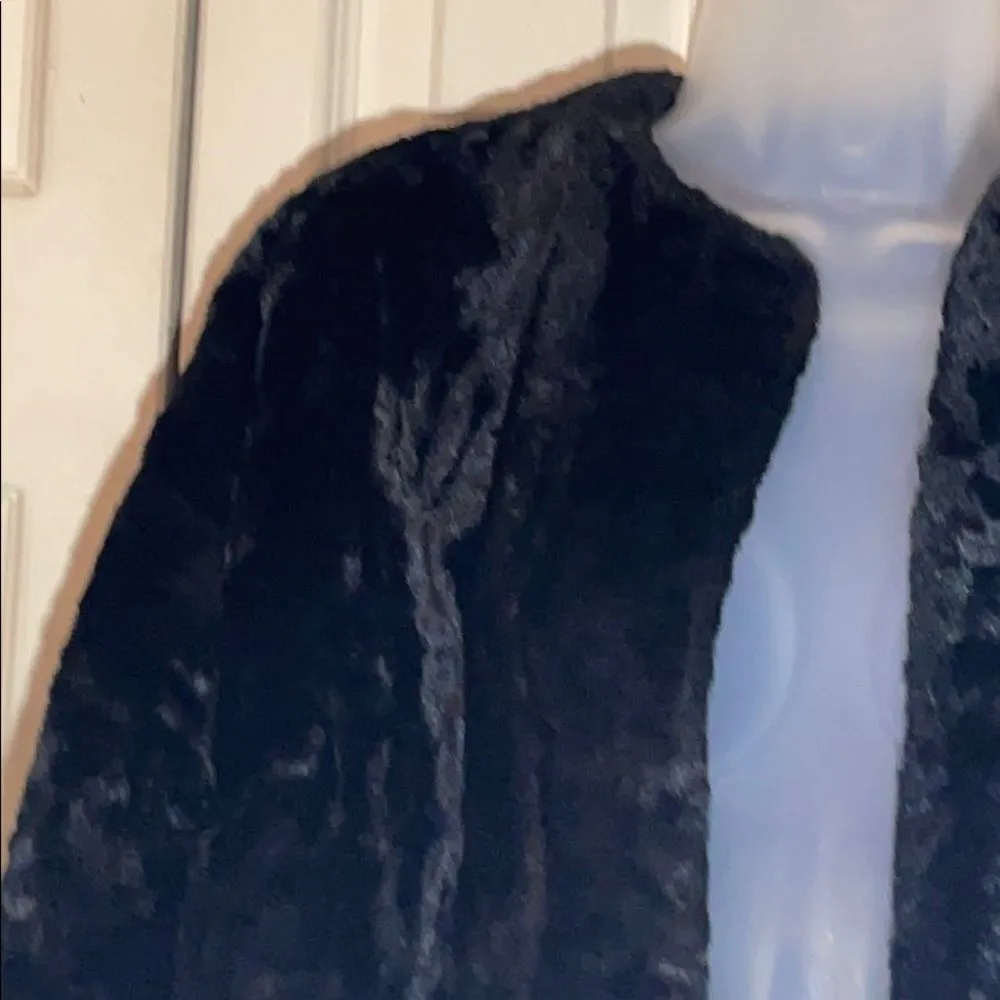 Vintage Faux Seal Fur Swing Capelike Coat 1940s or 1950s Black Size undefined - Image 2