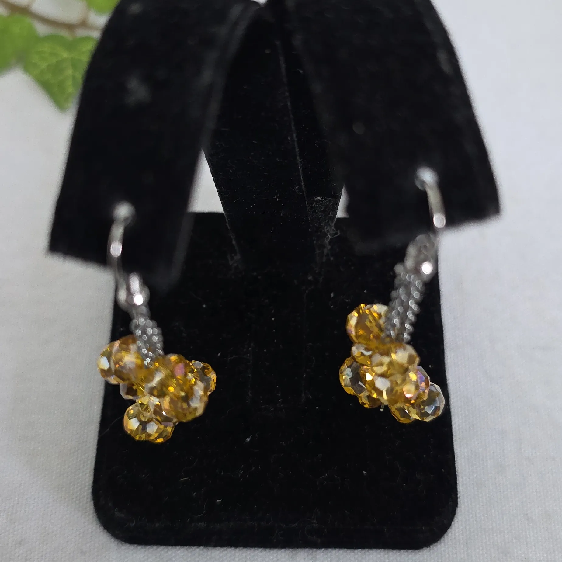 Champagne AB Crystal Bead Necklace Bracelet Earrings Set - Image 12