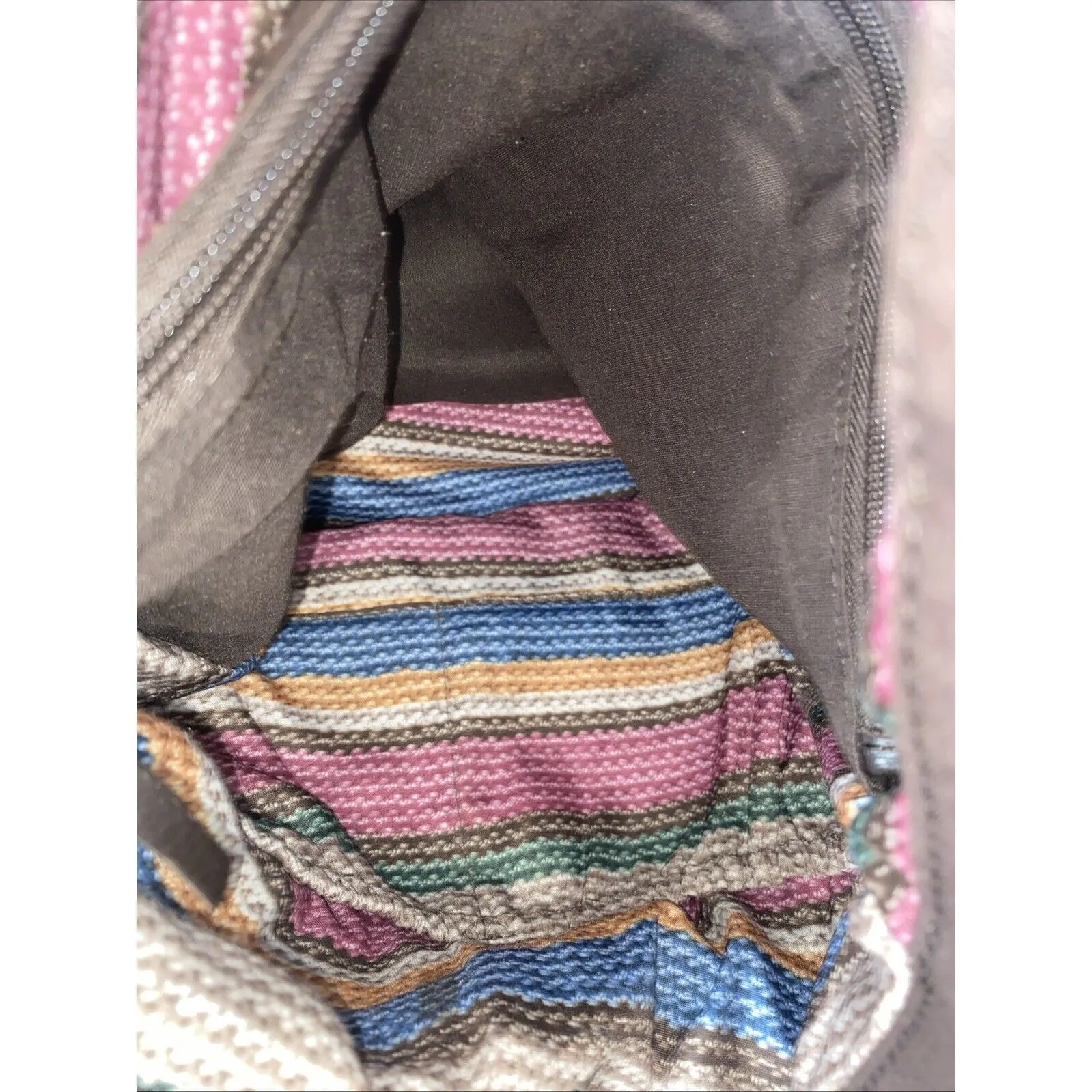 THE SAK Indio Shoulder Handbag Purse Brown Bucket Bag Woven Straps Leather EUC - Image 12