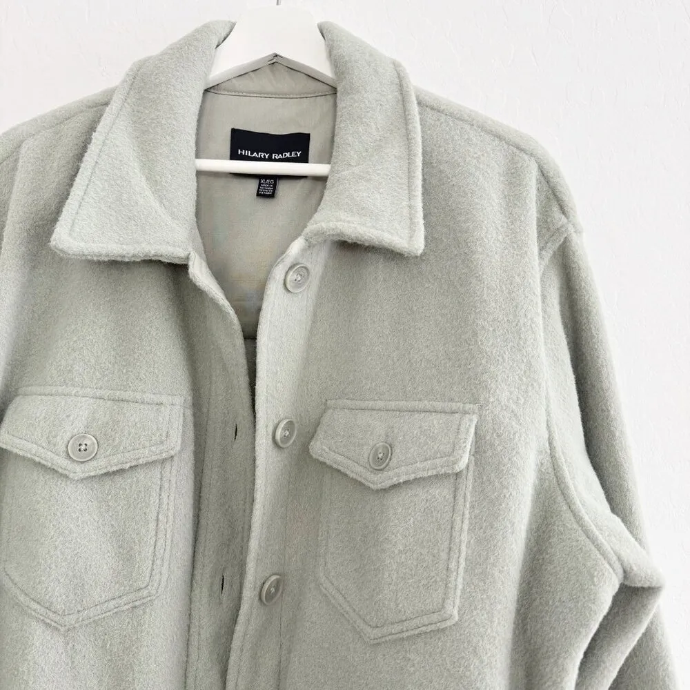 Hilary Radley Green Oversized Utility Shacket Top Winter Casual Outdoors Size XL - Image 3