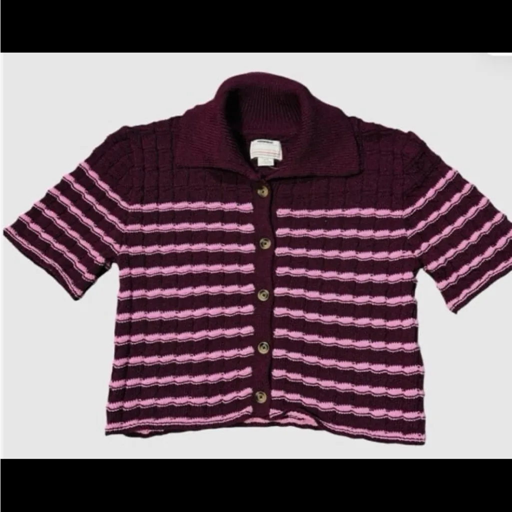 Kimchi Blue  Oliver Button-Down Polo Sweater. Size Small - Image 4