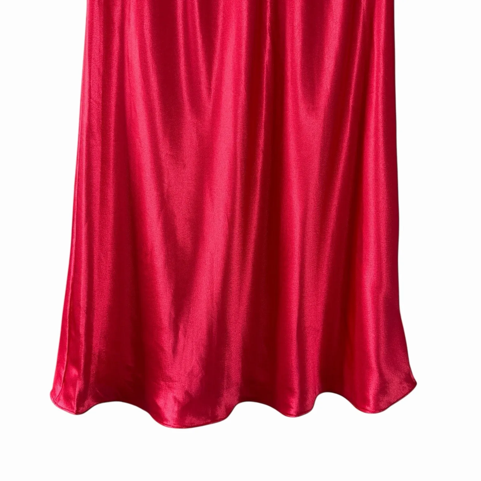 VTG Wondermaid Red Satin Slip Skirt Womens M 28.5" Coquette NYE Holiday - Image 5