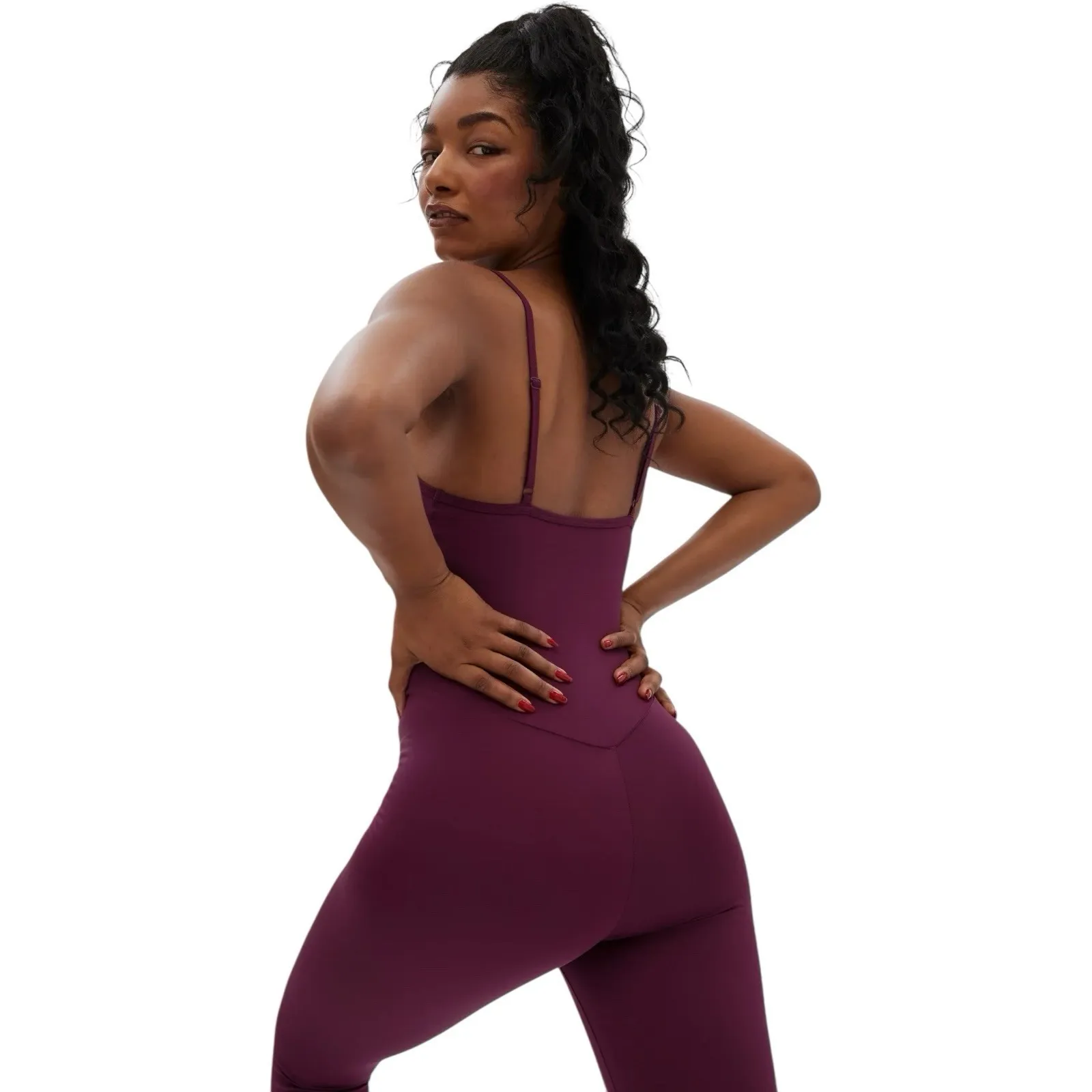 Girlfriend Collective Earth Cami Unitard Jumpsuit One Piece Maroon Size CS - Image 2