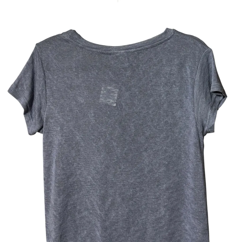Bobeau Women's Gray Blue Short Sleeve Twist Front Crewneck T-Shirt Size Small - Image 4