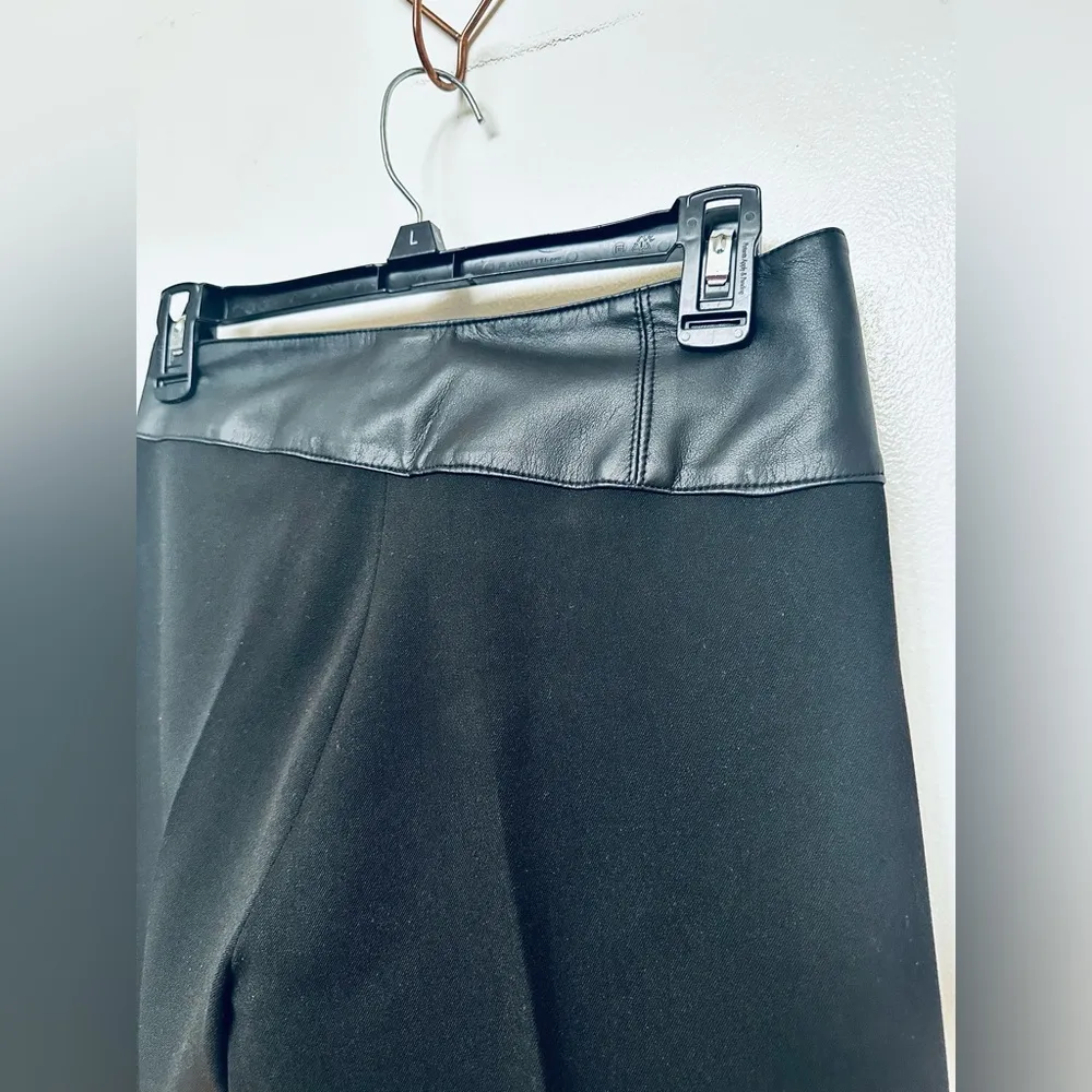 Absolu Paris Women's Black Leather Waist Accent Belt Pants Size 36 EU 6 US - Image 9