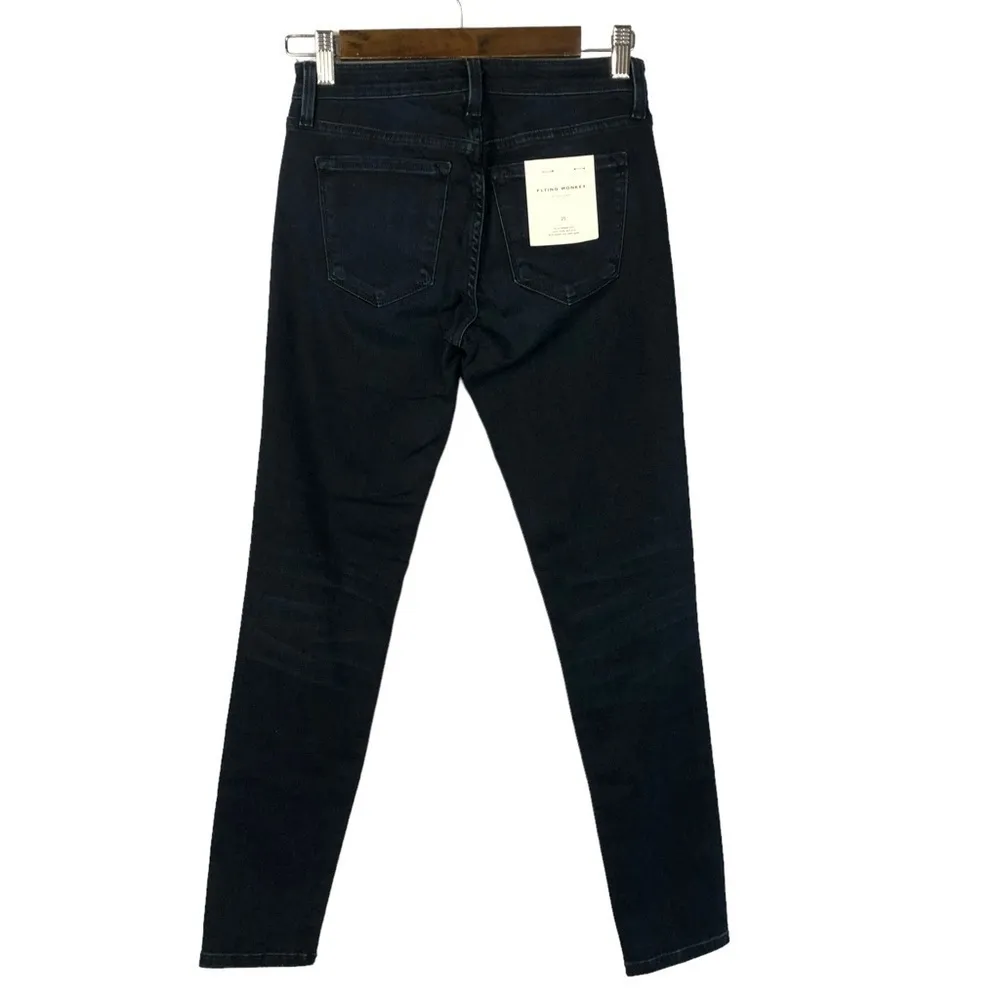 Flying Monkey Freelance Dark Wash Button Fly Ankle Crop Skinny Jeans 25 - Image 3