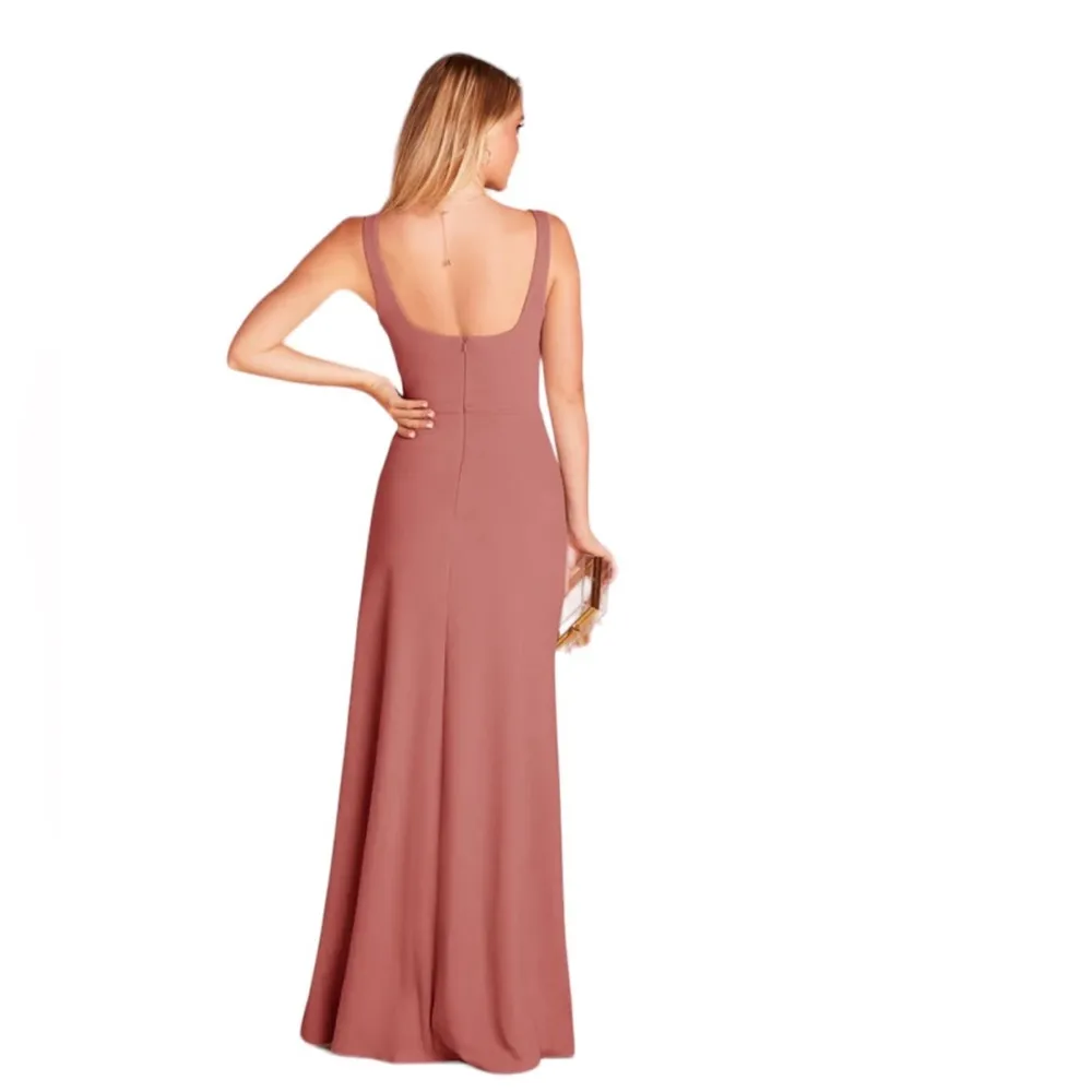 BIRDY GREY MAUVE PINK MAXI SPLIT LEG GOWN S - Image 3