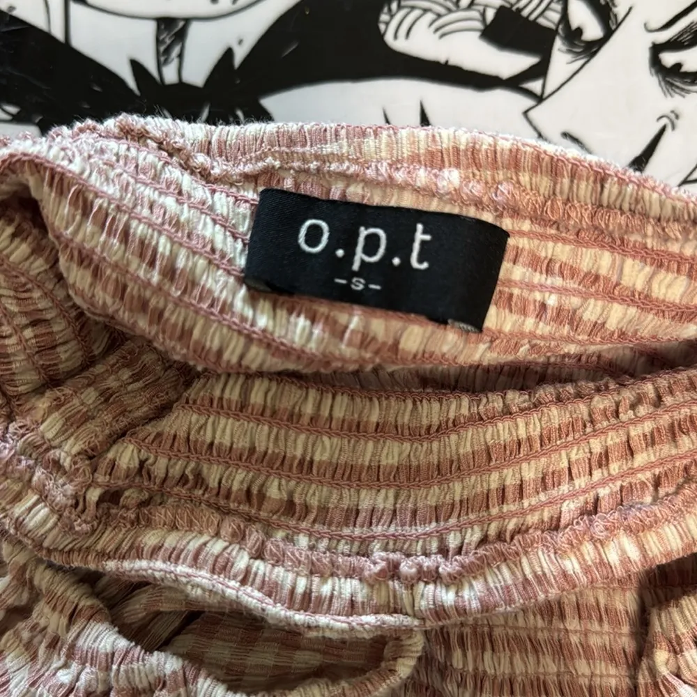 O.P.T. Athena Midi Dress Gingham Cream Mauve Small Pink - Image 9