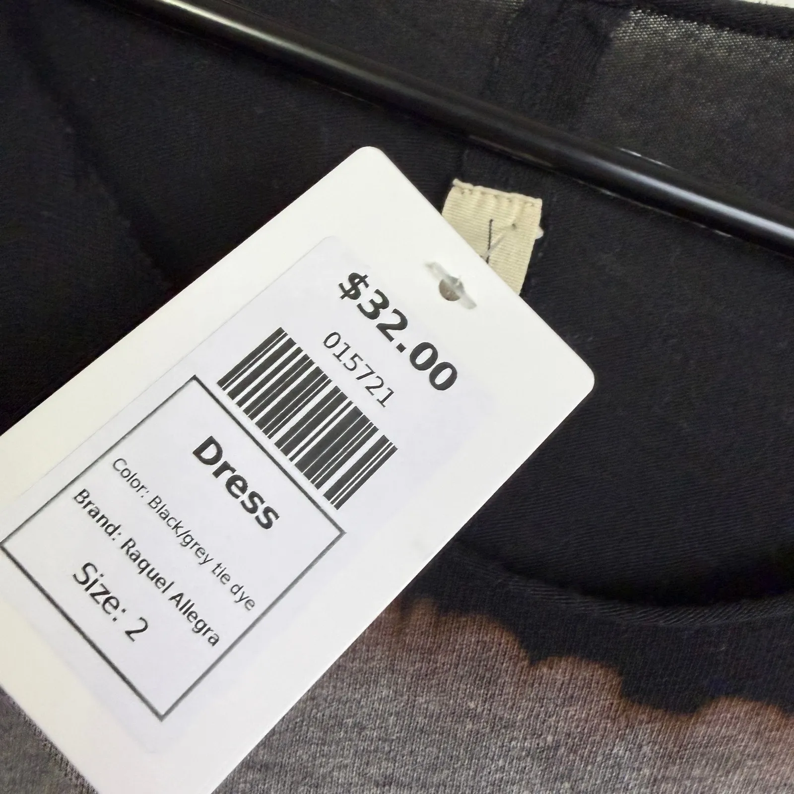 Allegra Raquel Basic Shirt Dress Womens Size 2 Tie Dye Black Grey Boho Hippie - Image 10