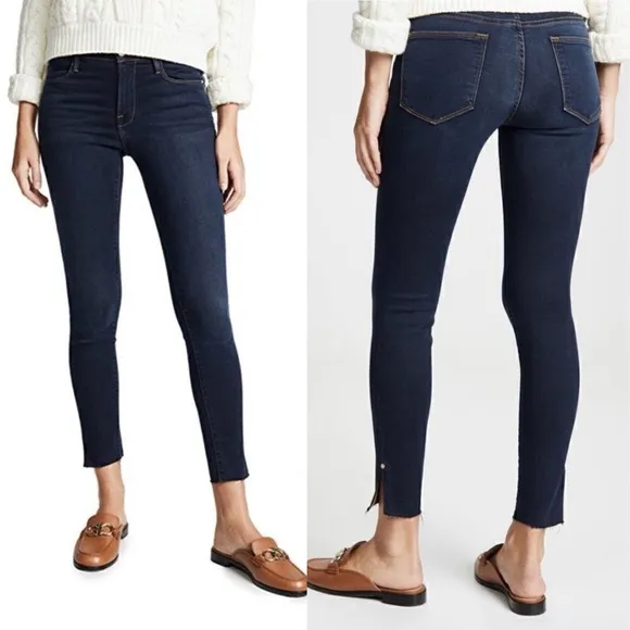 Frame Denim Revolve Le High Skinny Jeans Raw Edge Hem
Ankle Slit Fonda Size 27 - Image 3