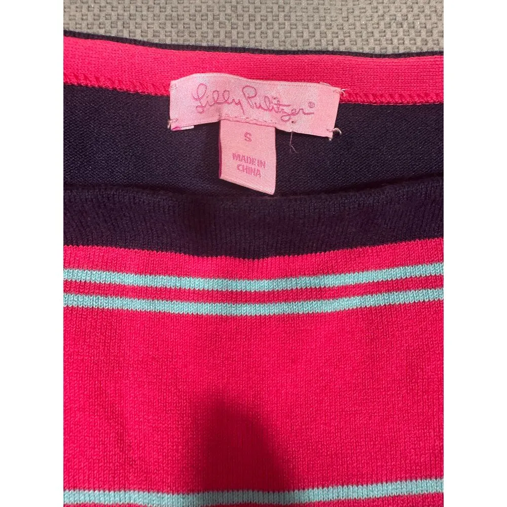 Lilly Pulitzer Striped Sweater Dress | Size Small | Pink & Navy Preppy Classic - Image 7