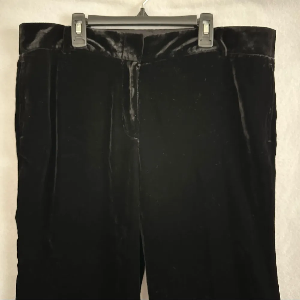 J. Crew Women’s Pants Trousers Slacks Velvet Black Wide Leg Size 12 - Image 2