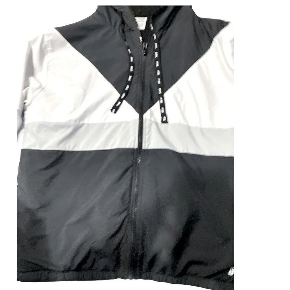 Victoria Secret Pink Color Block Anorak Sharpa Lined Jacket! - Image 3