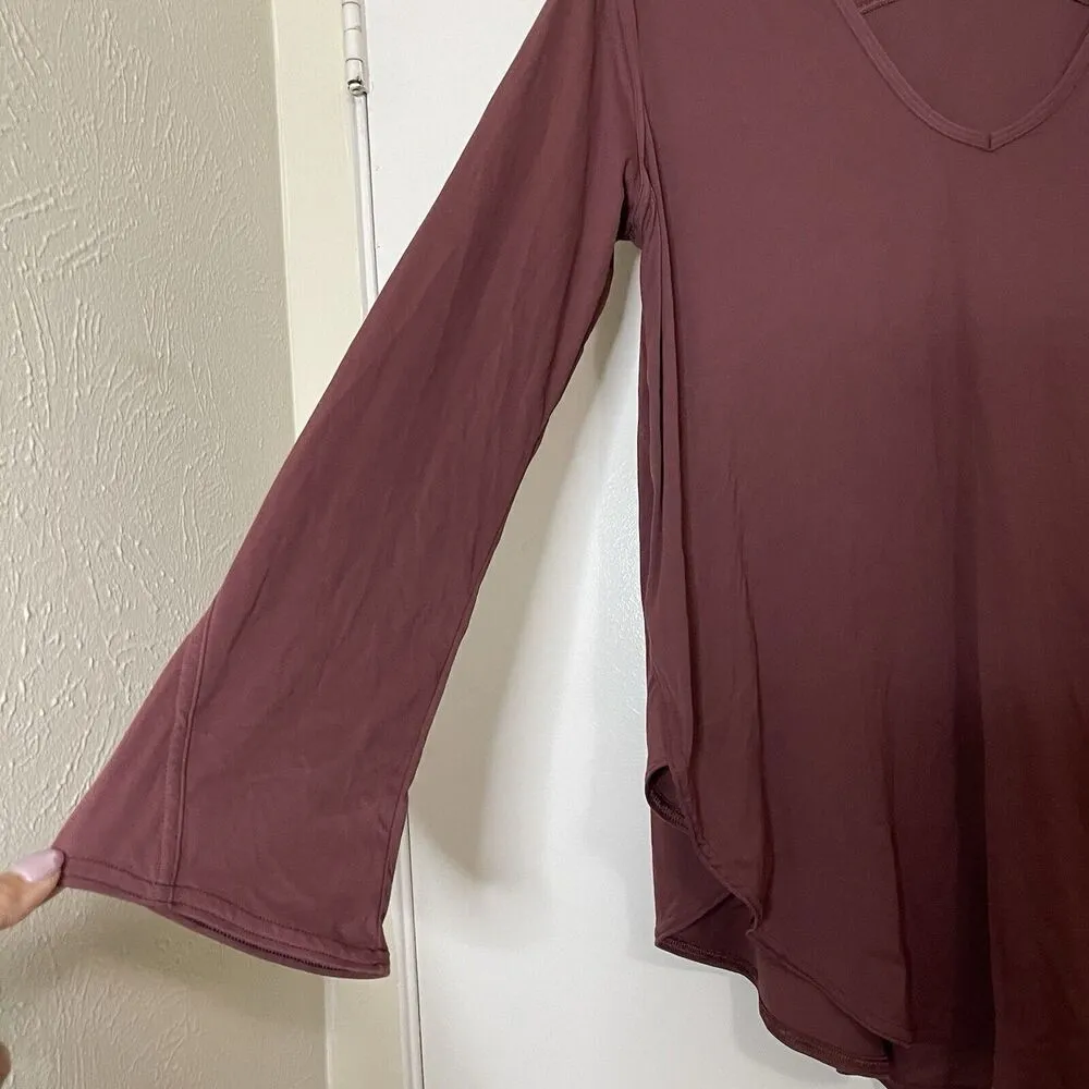 LULULEMON pink mauve long sleeve scoop neck shirt size 6 - Image 2