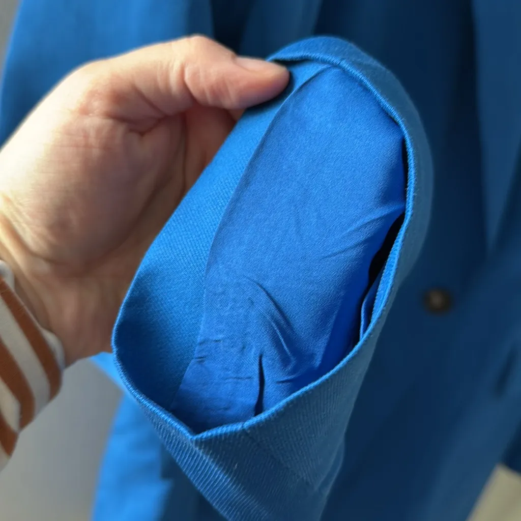 H&M Double Breasted Blazer Bright Blue Size Extra Large - Image 3