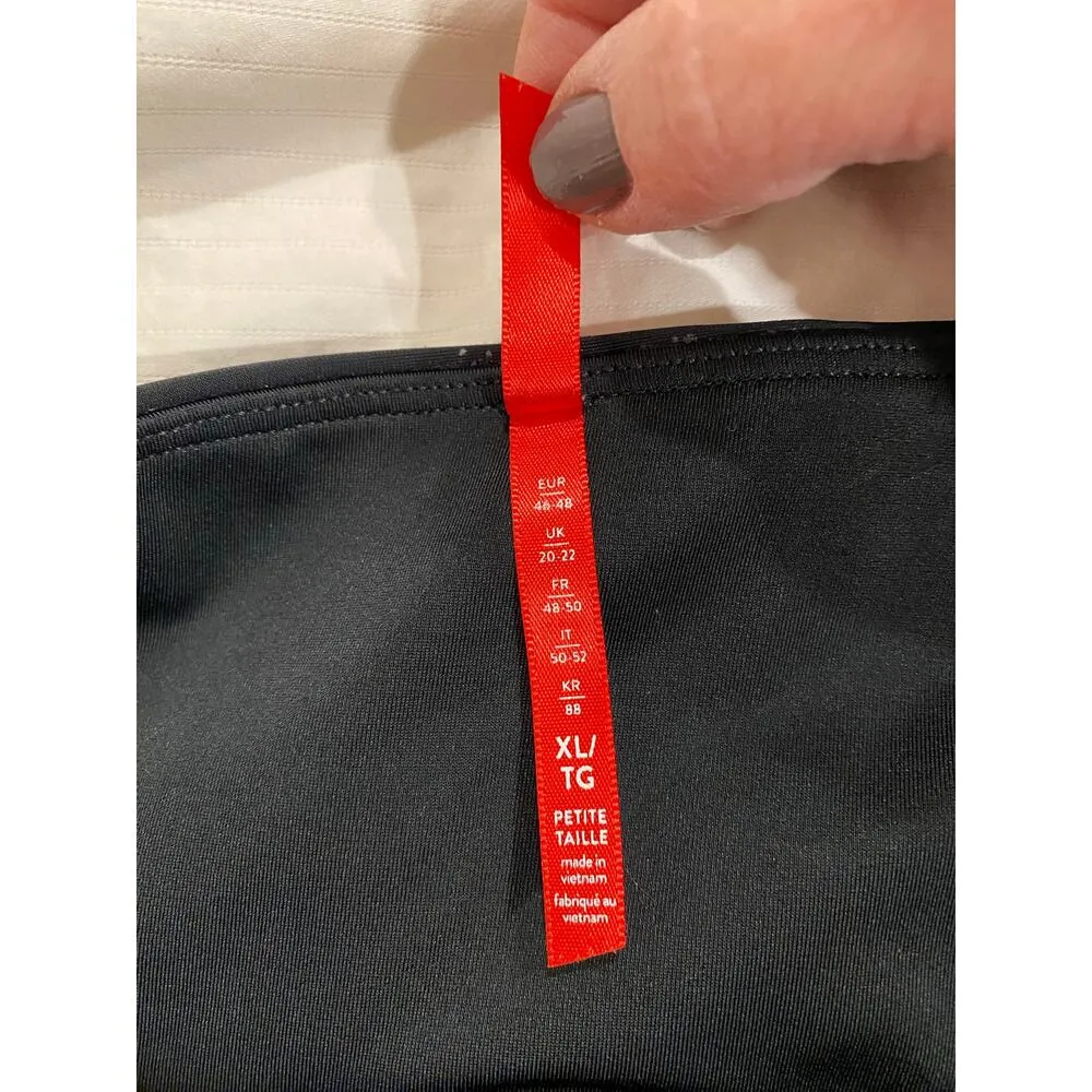 Spanx Black Shimmer Metallic Faux Leather Leggings Size XL - Image 7