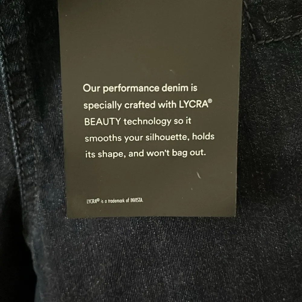 Ann Taylor the skinny with gold button details in size 6 in dark wash - Image 3