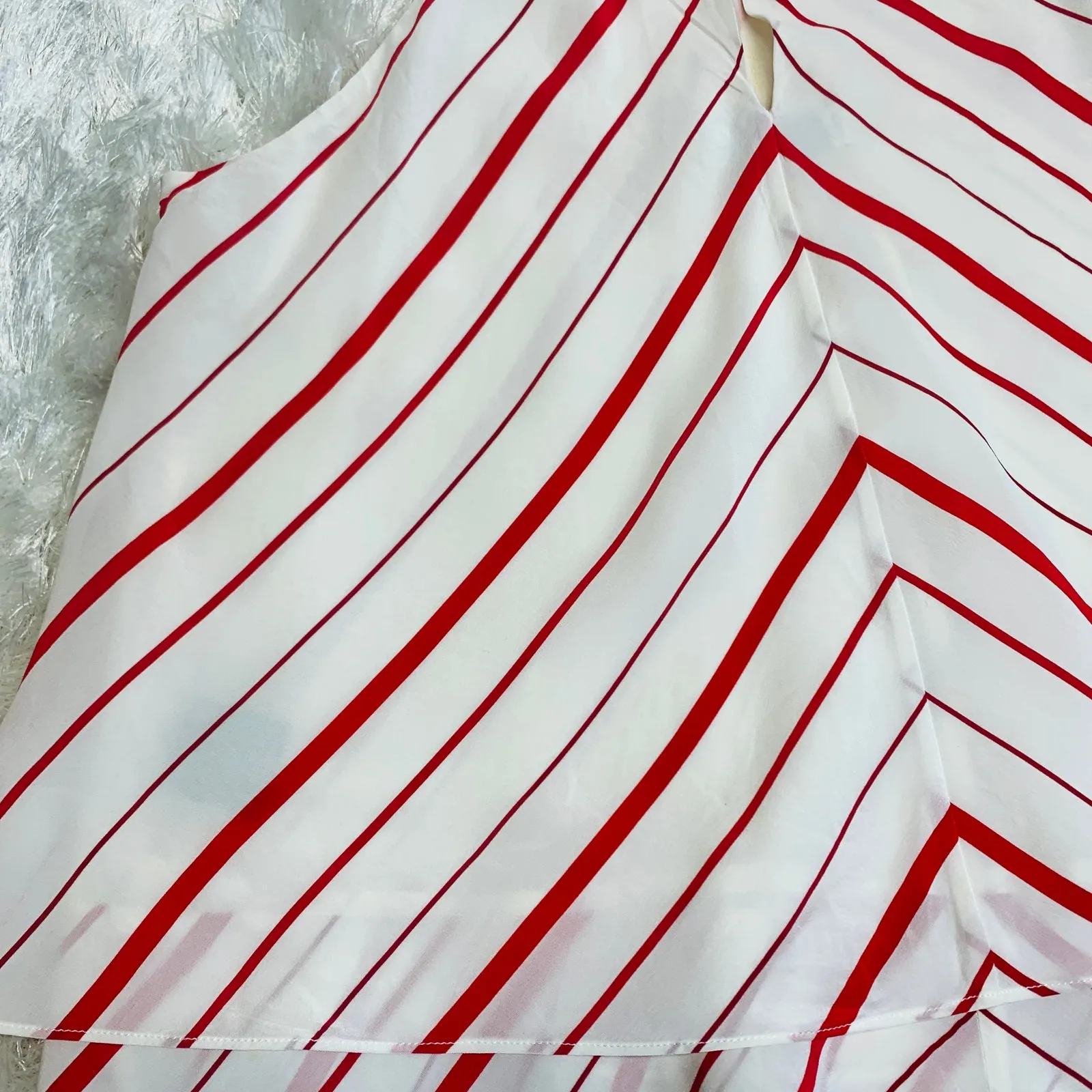 Intermix Red White Stripe Silk Halter Neck Top Sz Medium Camisole - Image 10