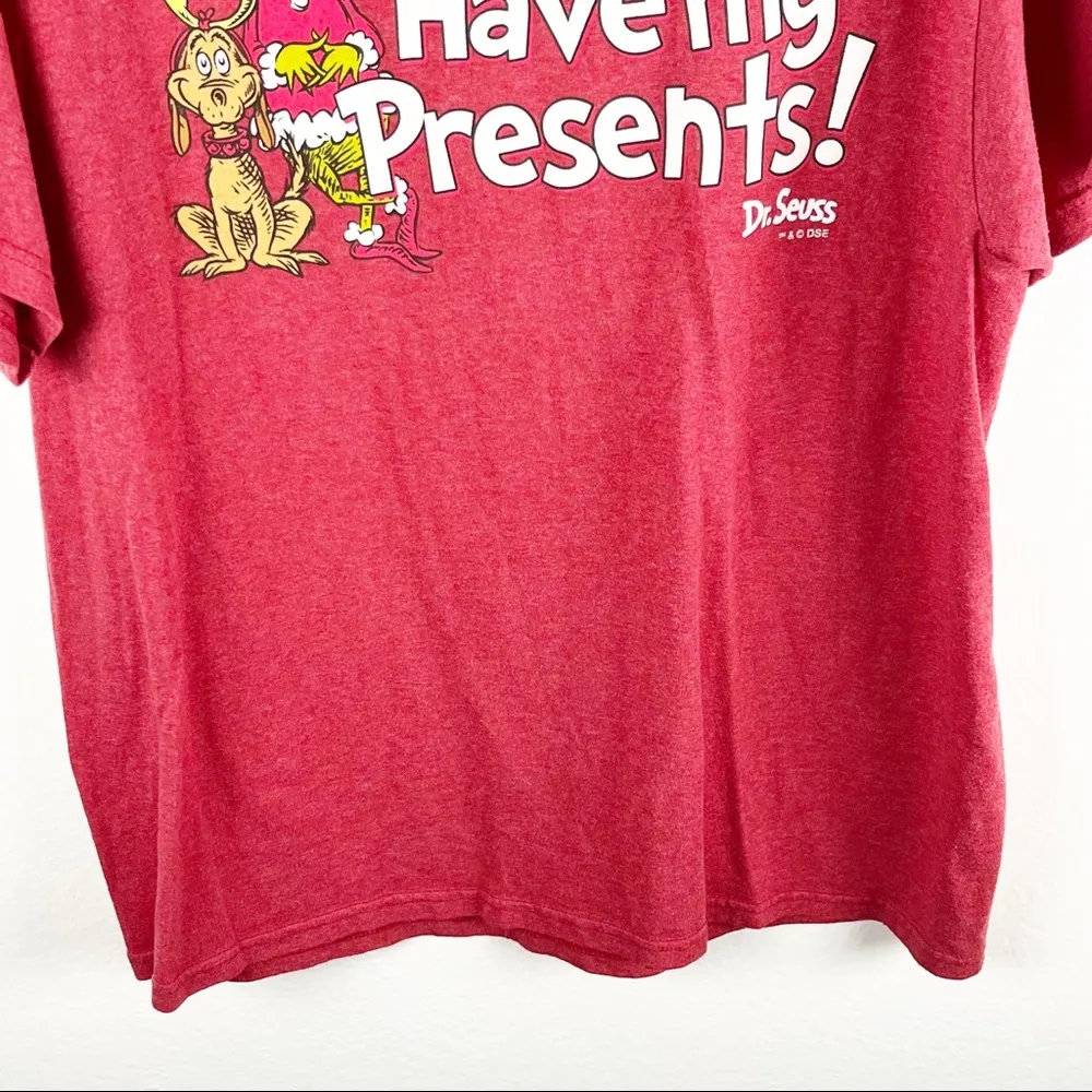 DR. SEUSS Red Marled Short Sleeves Grinch “Better Have My Presents” Tee Size XL - Image 6
