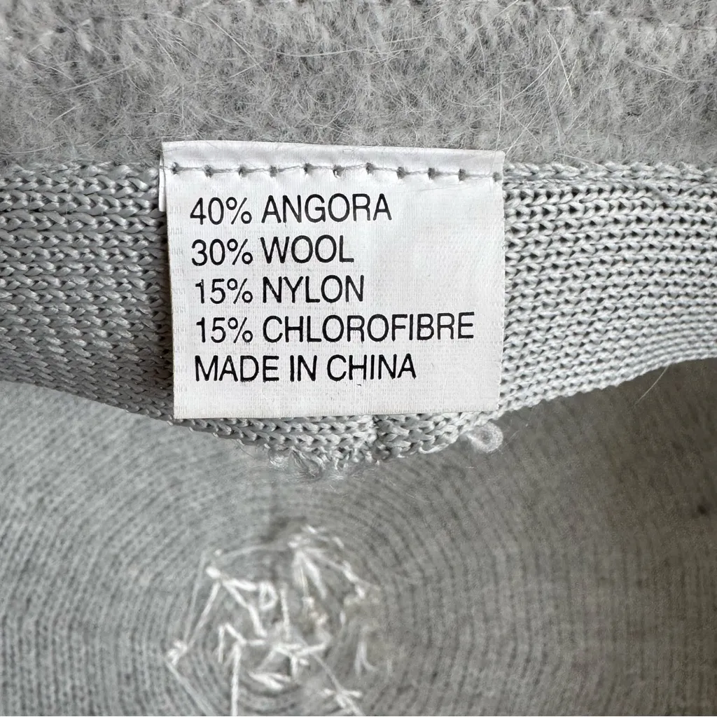 Angora Wool Light Gray Bowler Fedora Winter Snowflake Christmas Soft‎ Fuzzy Hat - Image 7