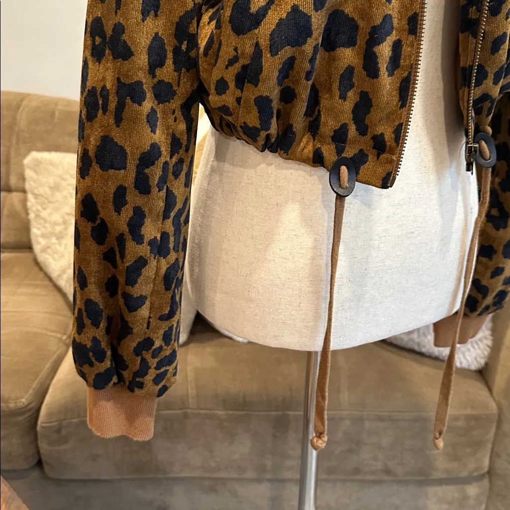 Windsor Brown and Black Animal Print Bomber Jacket - Image 2