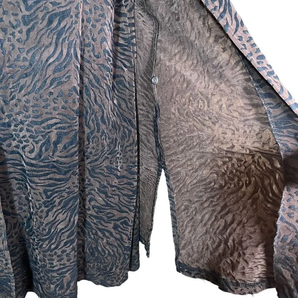 Vintage Rabbit Rabbit Designs Animal Print Cardigan and Dress Size 12P Brown - Image 4