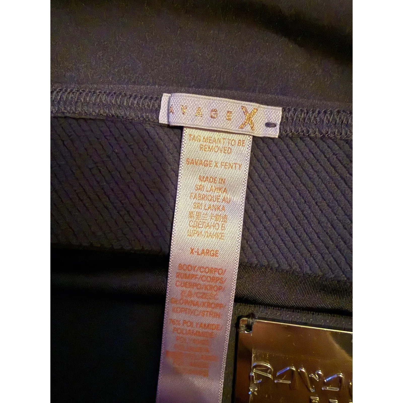 Savage X Fenty Wrap Front Sports Bra Women's XL Navy Activewear Stretch Black - Image 5