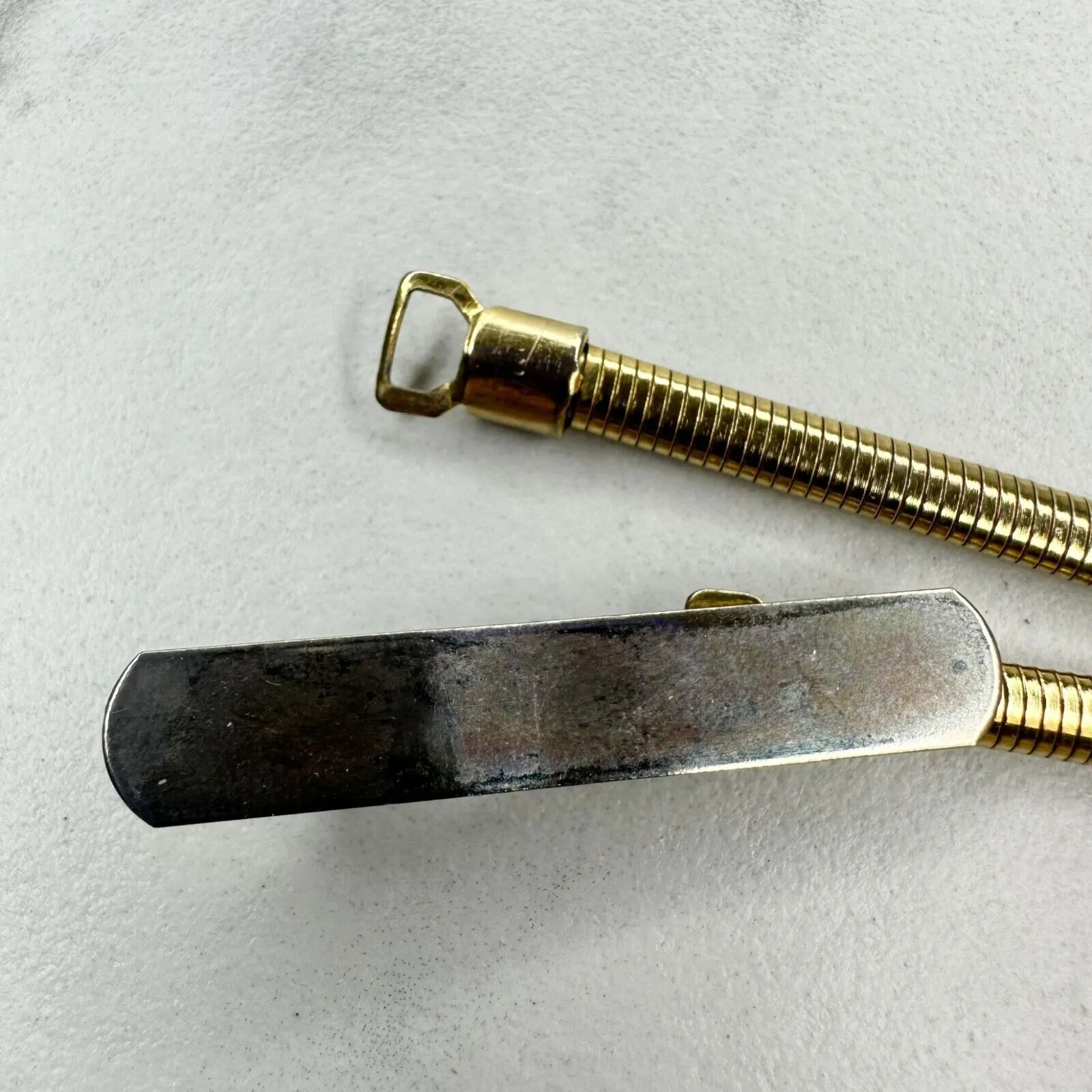 Vintage Gold Tone Coil Stretch Belt Bar Buckle XS/Small (XS/S) ✨ - Image 4