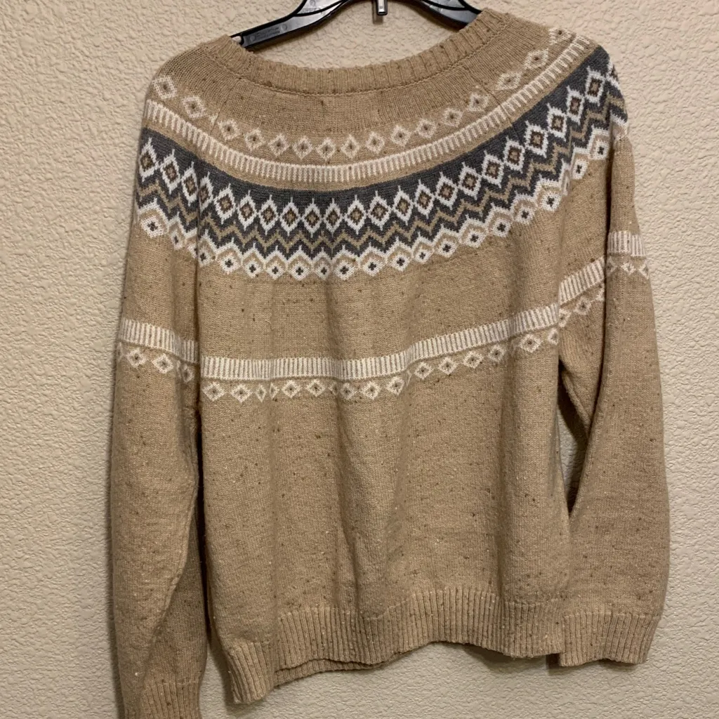 Weatherproof crewneck sweater sz XL Norwegian preppy office comfy fairisle - Image 8