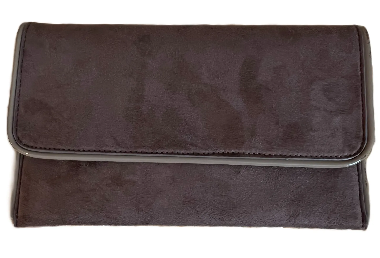 Lulus Purse Clutch Crossbody Brown Faux Suede Foldover Removable Chain Strap NWT - Image 1