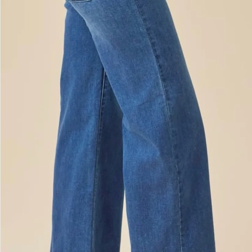 Altar’d State Braylee Jeans Women Hi Rise Size 25 Lt Wash Straight Leg 32” Long - Image 2