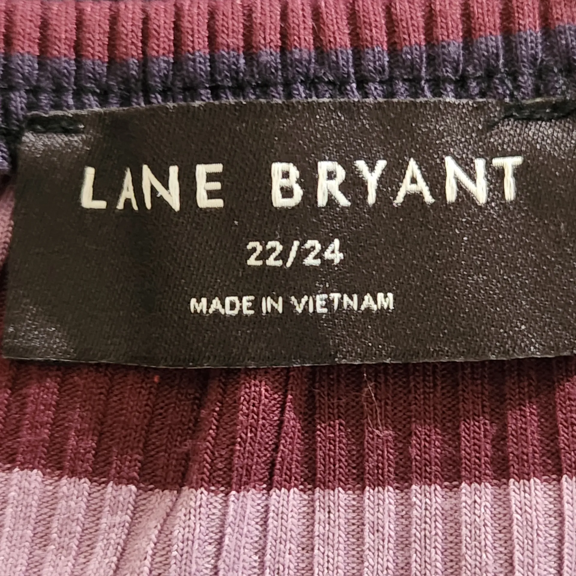 Lane Bryant Striped Pink and Purple Ribbed Knit Midi Dress Size 22/24 - Image 6