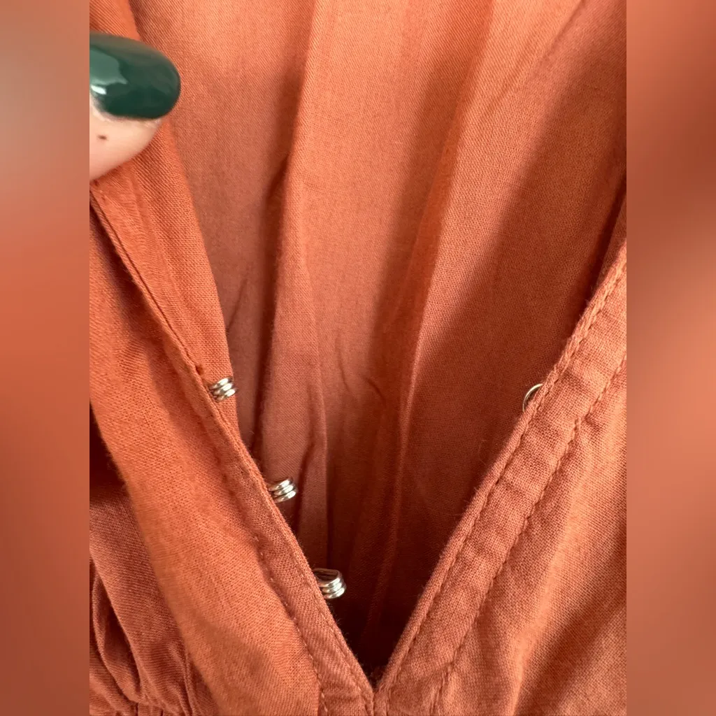 A.L.C. Luna Shirred V Neck Cotton Top in Armagnal Dusty Coral size 0 $295 - Image 11