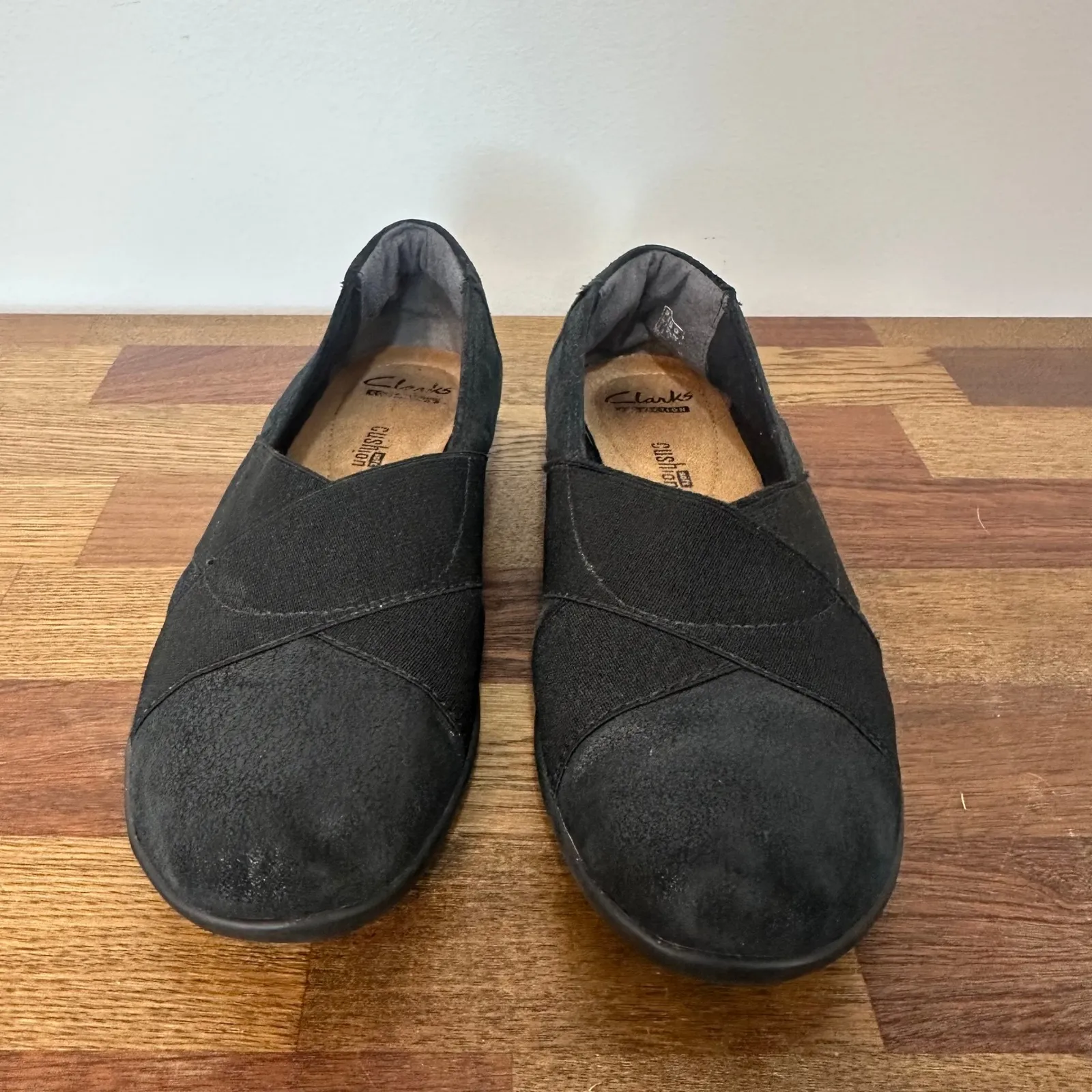 Clarks Womens Sneakers 7 Black Loafers Oil Suede Medora Jem Loafer Slip On - Image 2