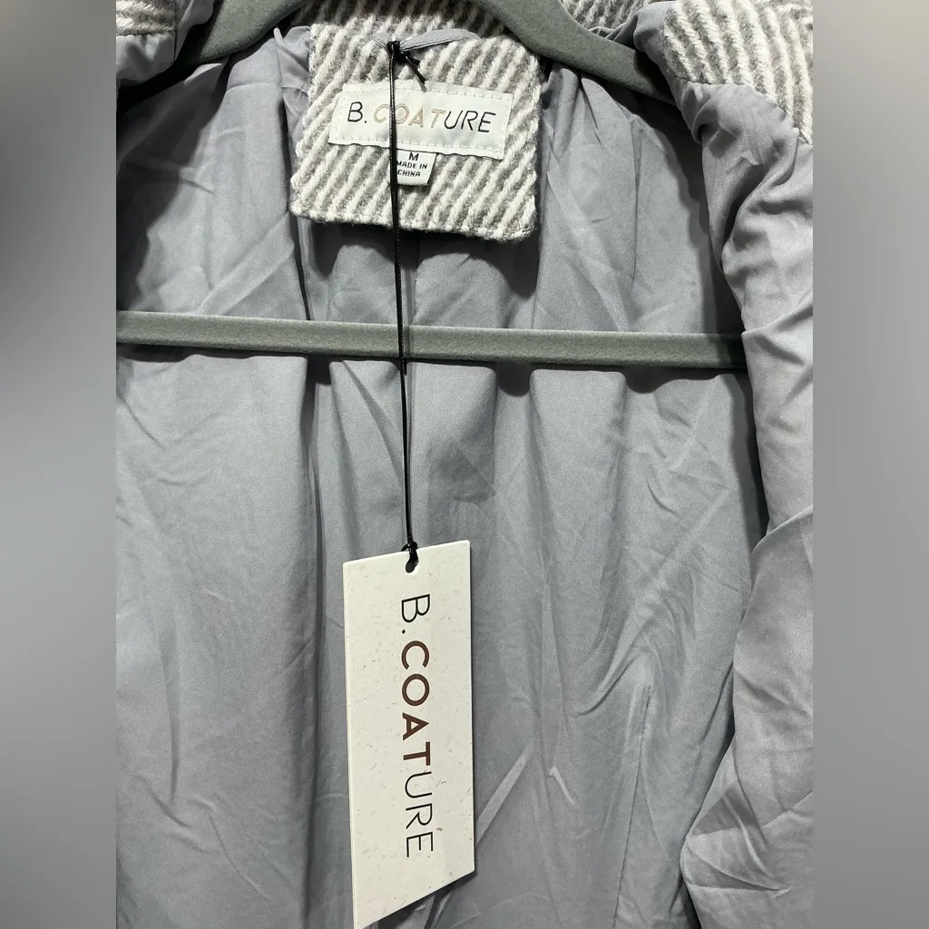 B. COATURE Long Coat M 19” P2P Gray/White NWT Gray Size M - Image 8