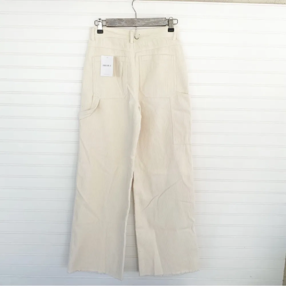 Forever 21 Cream Corduroy Wide Leg Pants Size S NWT - Image 7