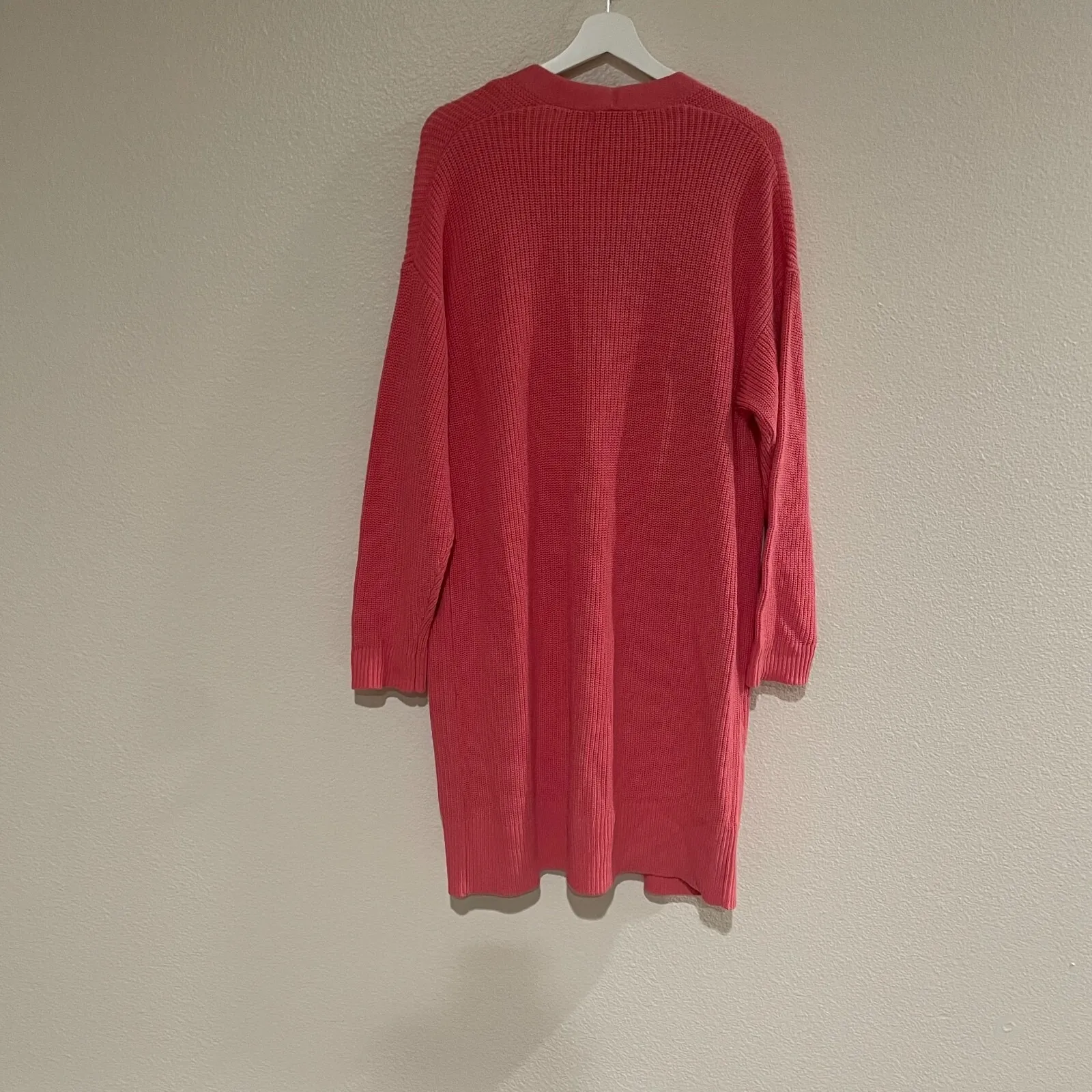 NWT Frye Women's Coral Pink Knit Cardigan & Tank Set L 100% Cotton Cozy‎ Stylish - Image 16