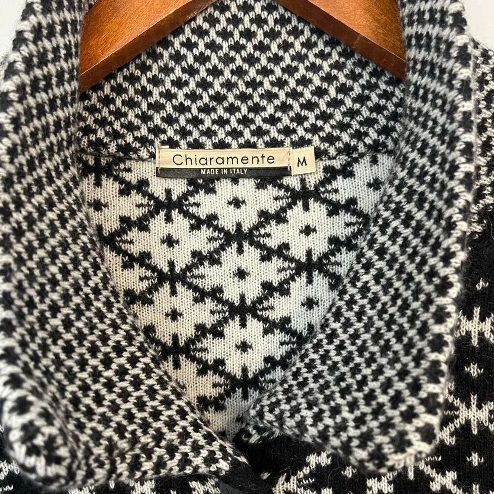 Chiaramente Wool Blend Sweater Coat Made in Italy Black Size M - Image 3