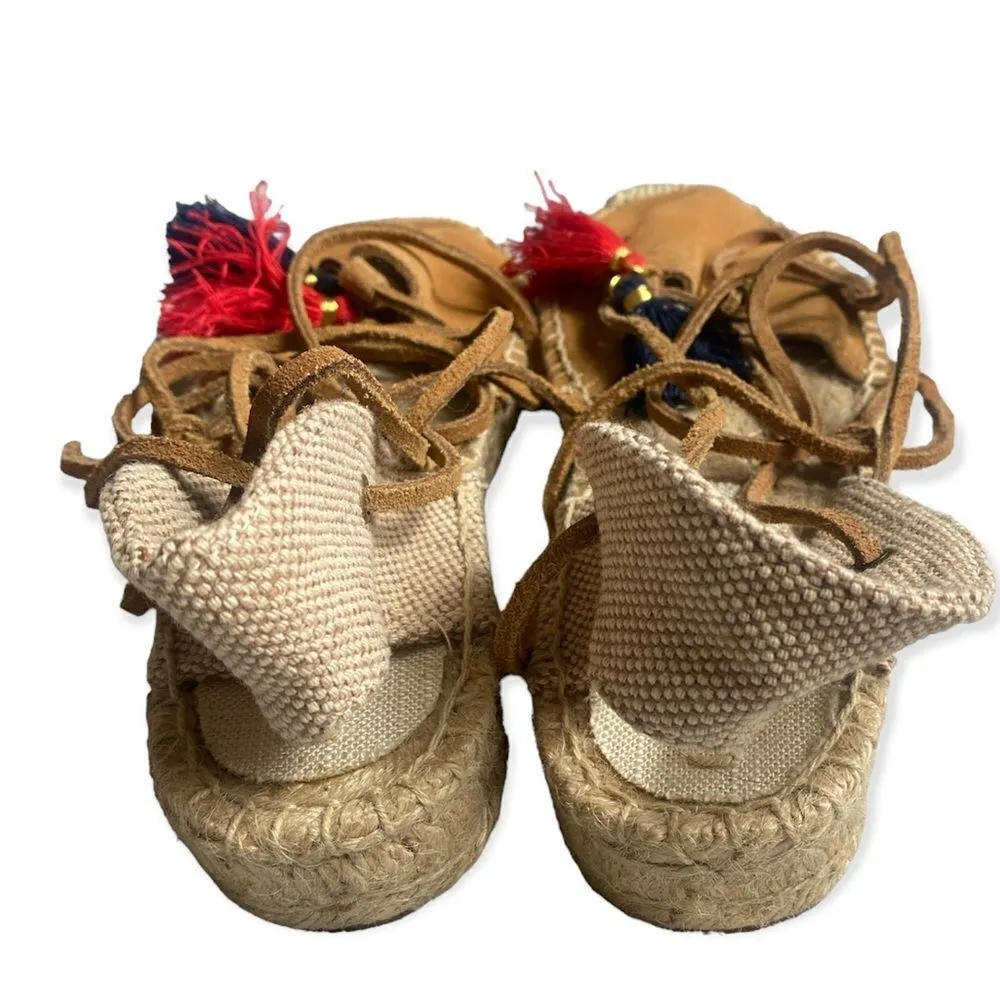 Soludos Tie-Up Moccasin Espadrille Shoes Women’s Size 7 (EU 37) Tassel NWOT - Image 2