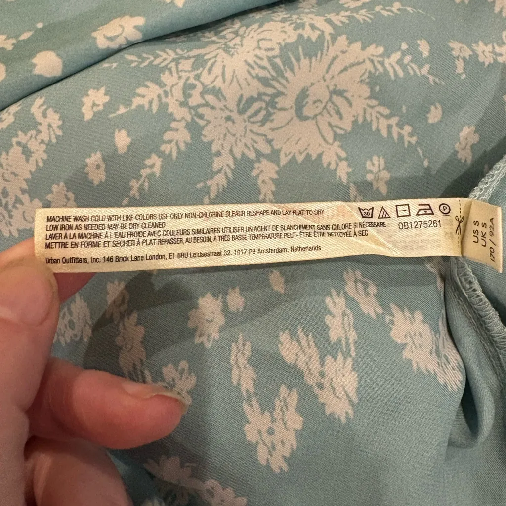 Free People Intimately kimono pajama top oversized XS S M greenish blue - Image 6