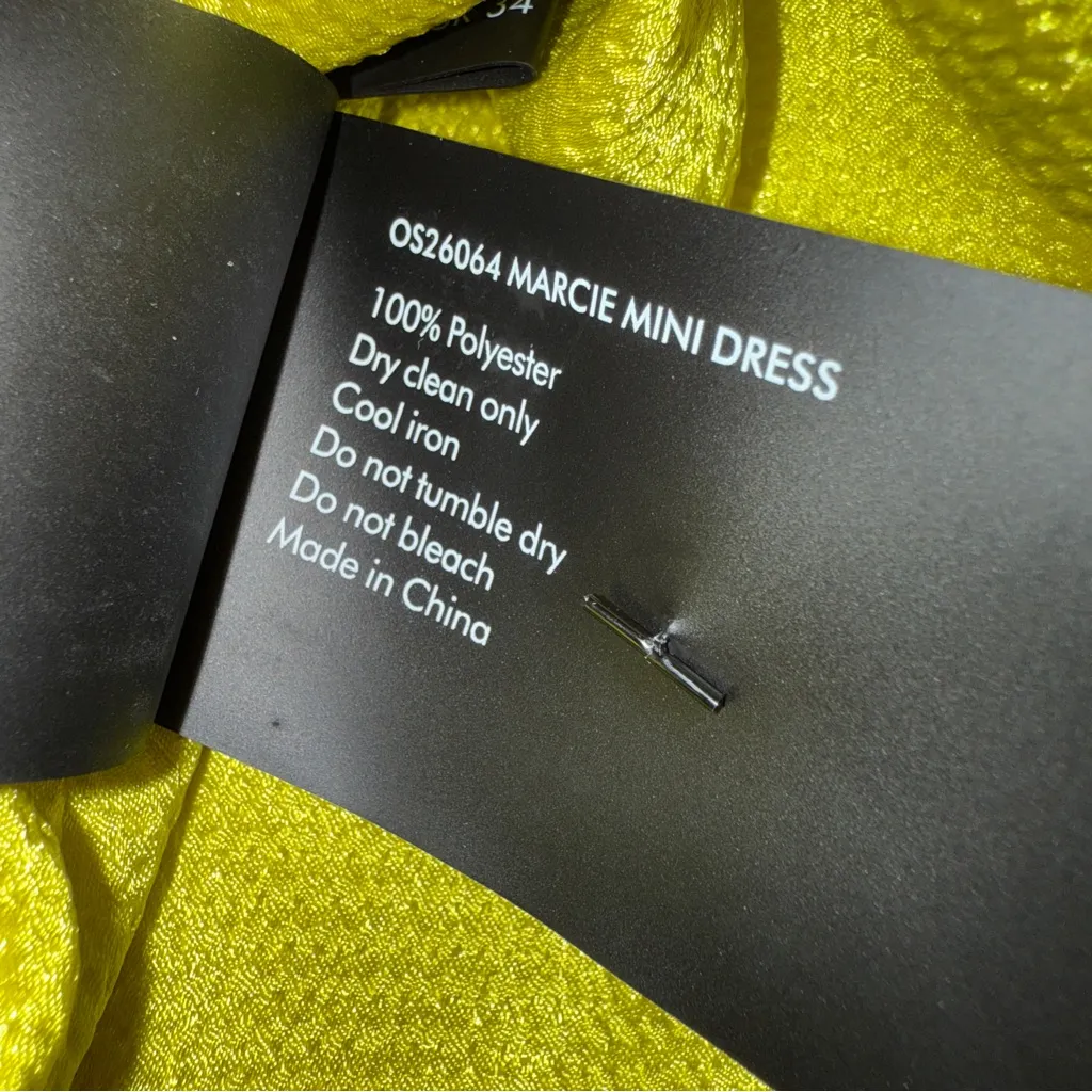 Solace London Marcie One Shoulder Draped Knot Mini Dress in Bright‎ Yellow Sz 2 - Image 8